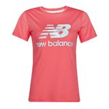  New Balance - Áo Thun Thể Thao Nữ Thời Trang T-Shirt AWLT5234BLU (Đỏ San Hô phối Xanh) 