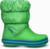  Crocs - Winter Puff Giày Cổ Cao Boot Lime/Sea Blue Bé Trai 