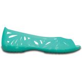  Crocs - Giày Búp Bê Adrina III Peep Toe Flat Tropical (Xanh Ngọc) 