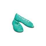  Crocs - Giày Búp Bê Adrina III Peep Toe Flat Tropical (Xanh Ngọc) 
