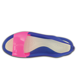  Crocs - Giày Búp Bê ColorBlock Translucent Flat (Cerulean Blue/Stucco) 