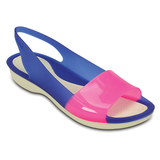  Crocs - Giày Búp Bê ColorBlock Translucent Flat (Cerulean Blue/Stucco) 