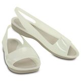  Crocs - Giày Búp Bê ColorBlock Flat W White/Platinum (Trắng) 