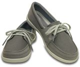  Crocs - Walu II Canvas Skimmer W Concrete/Pearl White Nữ 