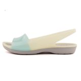  Crocs - Giày xăng đan nữ ColorBlock Flat W Sea Foam Pearl White 200032-476 (Xanh xám) 