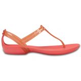  Crocs - Giày xăng đan nữ Isabella T-strap Coral 202467-689 (Đỏ) 