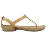  Crocs - Giày xăng đan nữ Isabella T-strap Bronze 202467-854 (Da) 