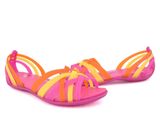  Crocs - Giày Sandal Nữ Huarache Flat 14121-664 (Hồng-Vàng-Cam) 