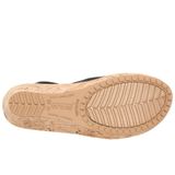  Crocs - Guốc Sandal Nữ Wedge Leather 11848-001 (Đen-Nâu) 