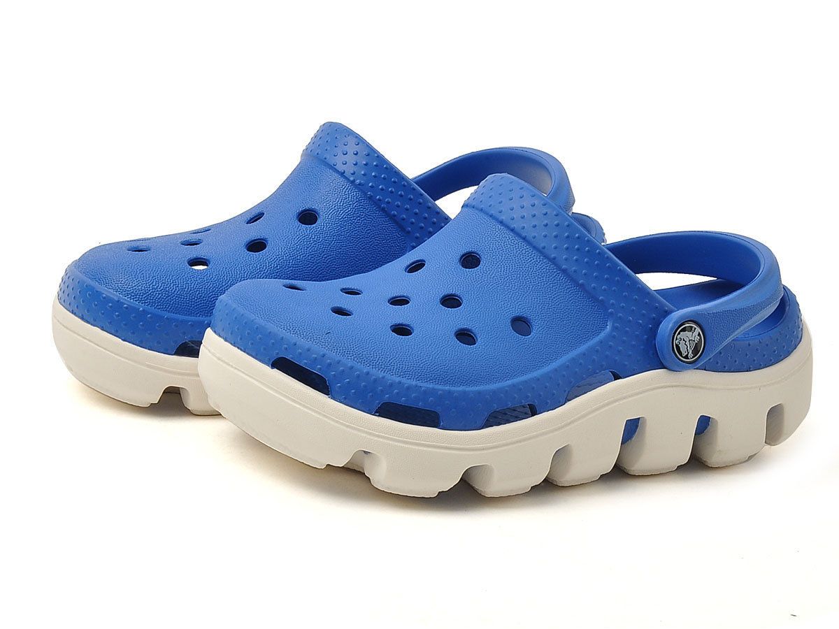  Crocs - DUET SPORT Giày Lười Clog KIDS SEA BLUE/OYSTER Bé Trai / Bé Gái 