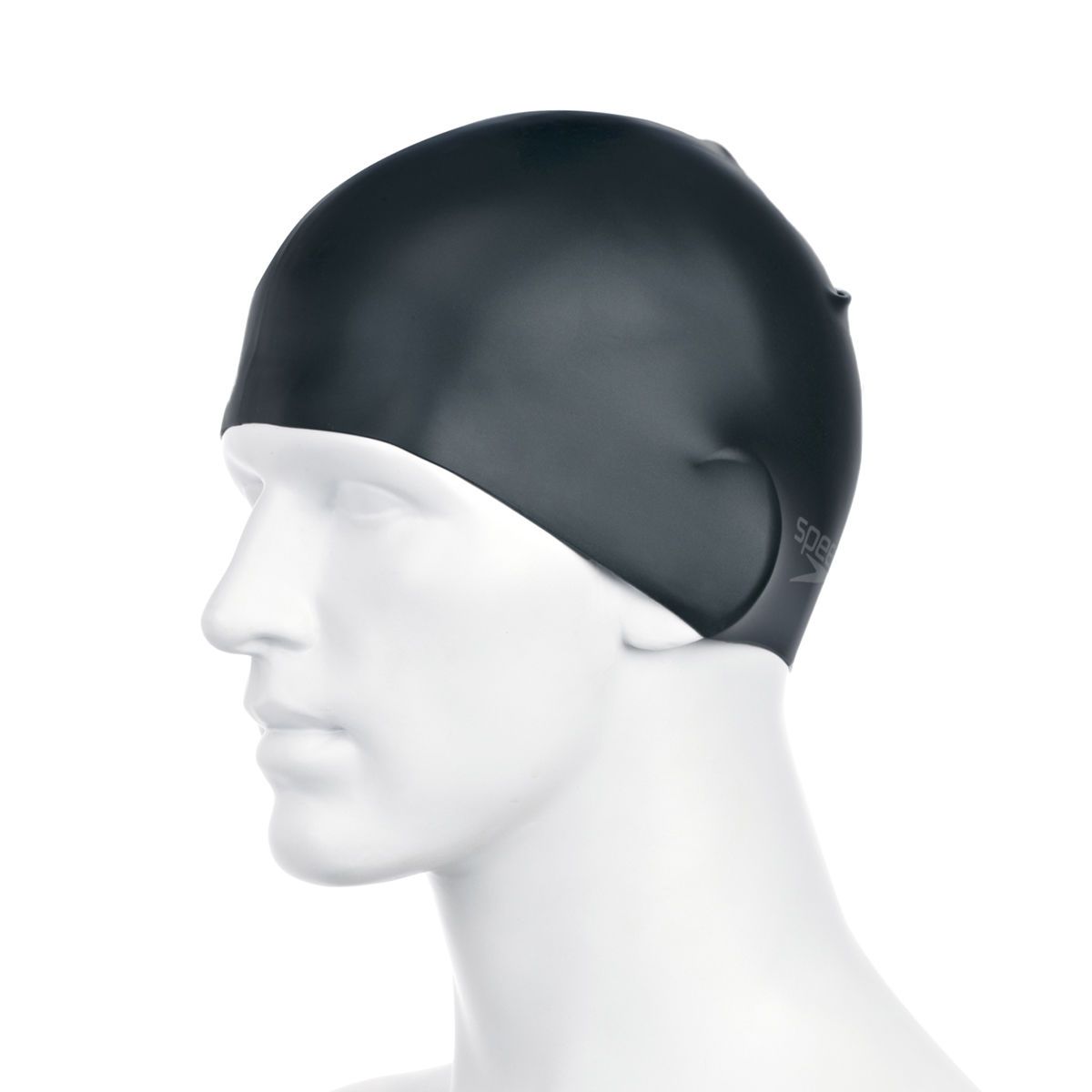  Speedo - Nón Bơi Người Lớn Plain Moulded Silicone (Black) Chống Thấm Nước 