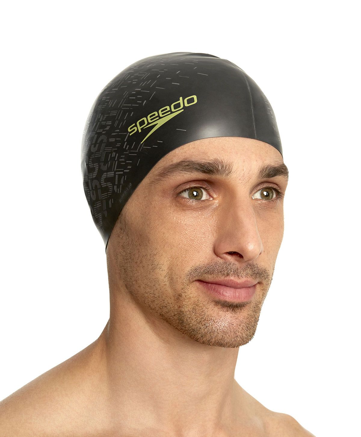  Speedo - Nón Bơi Người Lớn Reversible Monogram Silicone (Đen) Chống Thấm Nước 