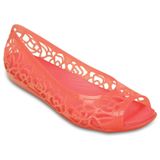  Crocs - Giày búp bê nữ Isabella Jelly Flat W Coral 203285-689 (Hồng) 