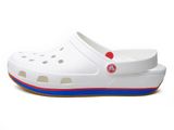  Crocs - RETRO Giày Lười Clog WHITE/RED Nam/Nữ Unisex 