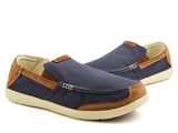  Crocs - Walu Luxe Canvas Giày Loafer M Navy/Stucco Nam 