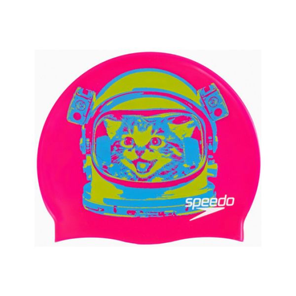  Speedo - Nón Bơi Trẻ Em Silicon Junior Slogan (Hồng) 