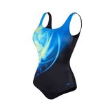  Speedo - Monokini Nữ Endurance 10 Essential Core U-Back Placement 1 Piece Print 2 Black/Blue 