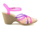  Crocs - Huarache Giày Sandal Guốc Wedge W Vibrant Violet/Mushroom Nữ 