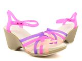  Crocs - Huarache Giày Sandal Guốc Wedge W Vibrant Violet/Mushroom Nữ 