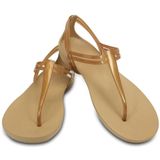  Crocs - Giày xăng đan nữ Isabella T-strap Bronze 202467-854 (Da) 