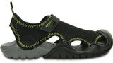  Crocs - Swiftwater Giày Sandal GS Black/Charcoal Bé Trai 