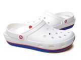  Crocs - RETRO Giày Lười Clog WHITE/RED Nam/Nữ Unisex 