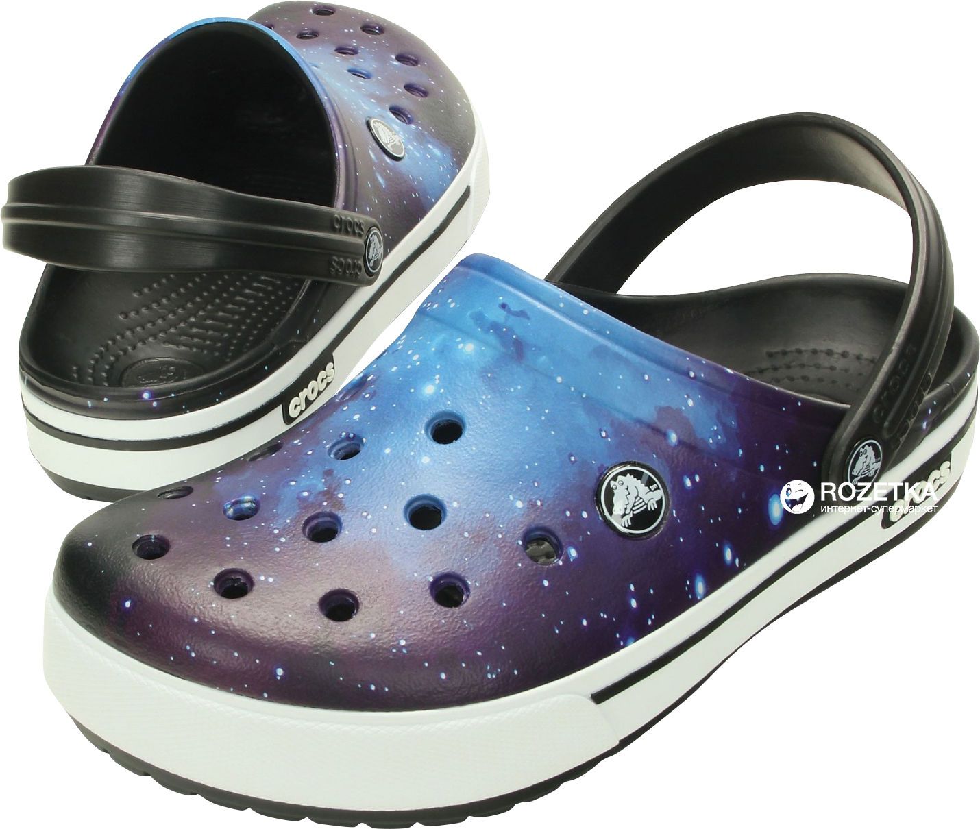  Crocs - Giày Lười Nam/Nữ Unisex Crocband II.5 Galactic Clog Black/Black (Đen) 