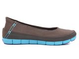  Crocs - Stretch Sole Giày Búp Bê Flat W Espresso/Electric Blue Nữ 