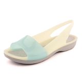  Crocs - Giày xăng đan nữ ColorBlock Flat W Sea Foam Pearl White 200032-476 (Xanh xám) 