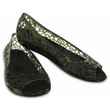  Crocs - Giày búp bê nữ Isabella Jelly Flat W Black 203285-001 (Đen) 
