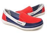  Crocs - Walu Canvas Giày Loafer Women Red/Oyster Nữ 