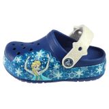  Crocs - Giày xăng đan bé gái CrocsLights Frozen Clog K Cerulean Blue Oyster 202357-4BE (Xanh họa tiết) 