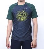  Nike - Áo Thun Thể Thao Nam DRI - FIT Phối Đốm (Xám Phối Xanh Rêu) 