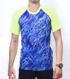  Nike - Áo Thun Thể Thao Nam DRI - FIT Phối Họa Tiết (Xanh Dương Phối Xanh Neon) 
