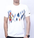  Nike - Áo Thun Thể Thao Nam DRI - FIT Phối Hình (Trắng) 
