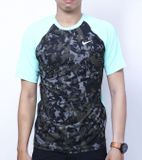  Nike - Áo Thun Thể Thao Nam DRI- FIT Phối Họa Tiết (Xám Phối Xanh) 