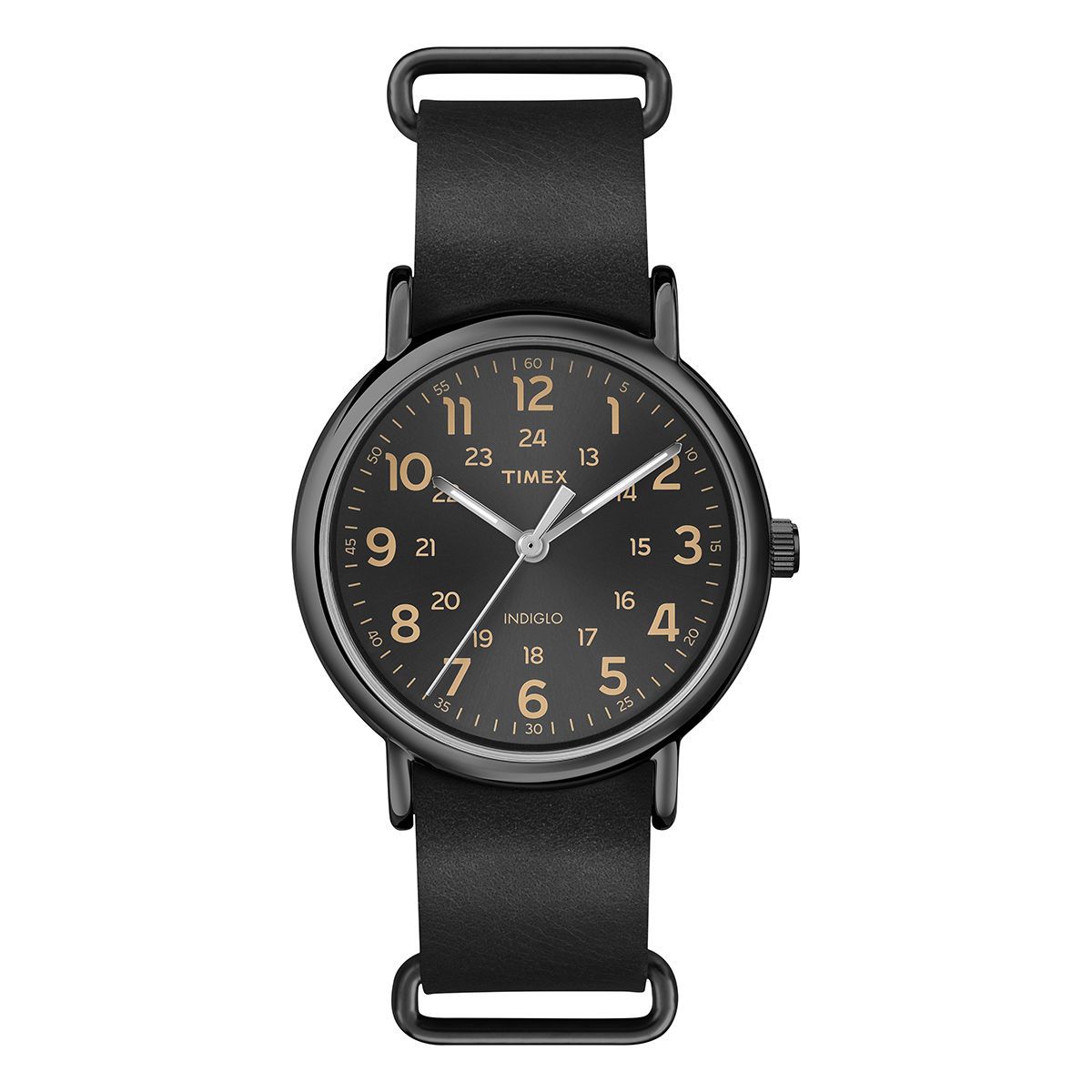  Timex - Đồng Hồ Thời Trang Nam Dây Da Weekender Analog (Đen) 