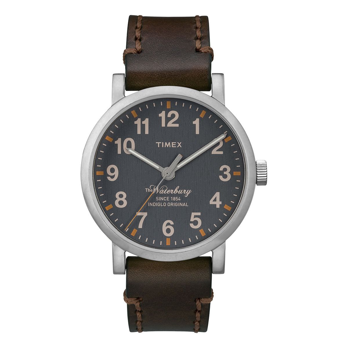  Timex - Đồng Hồ Thời Trang Nam Dây Da The Waterbury (Nâu) 