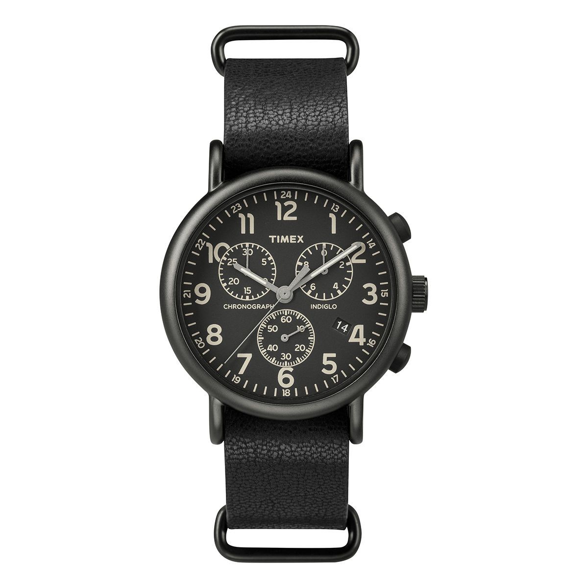  Timex - Đồng Hồ Thời Trang Nam Dây Da Weekender Slip-On (Đen) 