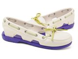  Crocs - Beach Line Boat Giày Lười W Oyster/Ultra Violet Nữ 