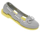  Crocs - Beach Line Boat Giày Lười Women Light Grey/Chartreuse Nữ 