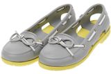  Crocs - Beach Line Boat Giày Lười Women Light Grey/Chartreuse Nữ 