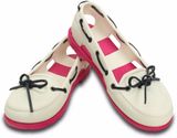  Crocs - Beach Line Boat Giày Lười Women White/Candy Pink Nữ 