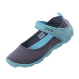  Crocs - Duet Busy Day Guốc Marry Jane GS Charcoal/Ice blue Bé Gái 
