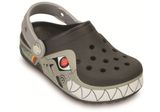  Crocs - C Light Robo Shark PS Black/Silver Bé Trai 