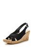 Crocs - A-leigh Linen Cork Wrap Guốc Wedge Black/Gold Nữ