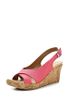 Crocs - A-leigh Linen Cork Wrap Guốc Wedge Coral/Gold Nữ