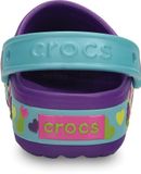  Crocs - CrocsLights Butterfly Giày Lười Clog PS Neon Purple/Aqua Bé Gái 
