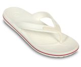  Crocs - Crocband LoPro Dép Tông Flip-White/Red Nam/Nữ Unisex 