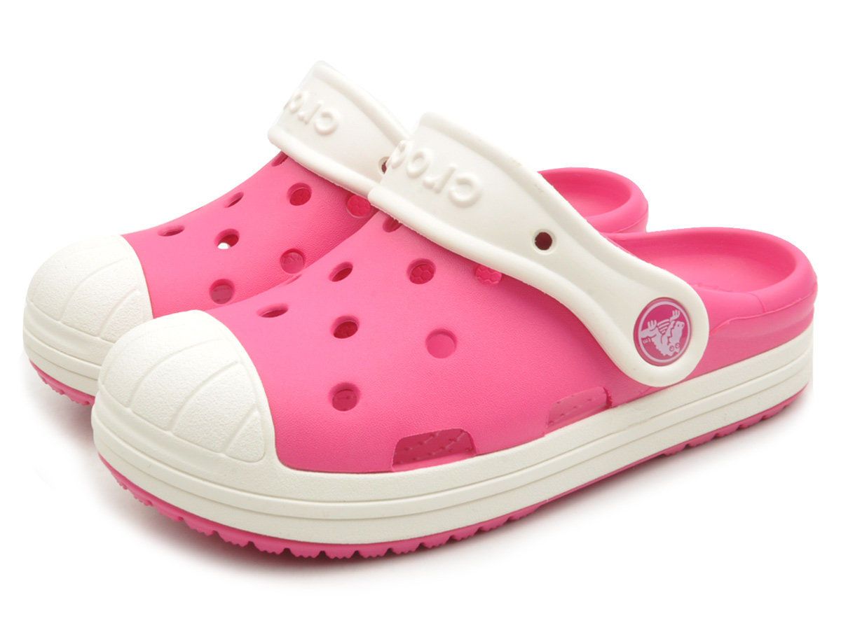  Crocs - Bumper Toe Giày Lười Clog Kids Candy Pink/Oyster Bé Trai / Bé Gái 
